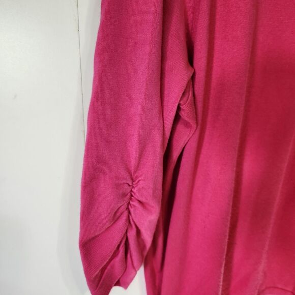 Roz & Ali Pink Cinched Sweater Top 3/4 Sleeve Yoke Detail Plus Size 3X - Picture 6 of 11
